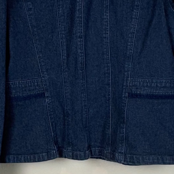 Jones New York Sport Cotton Blend Dark Denim Long Sleeve Jacket; Size XXL - Picture 9 of 12